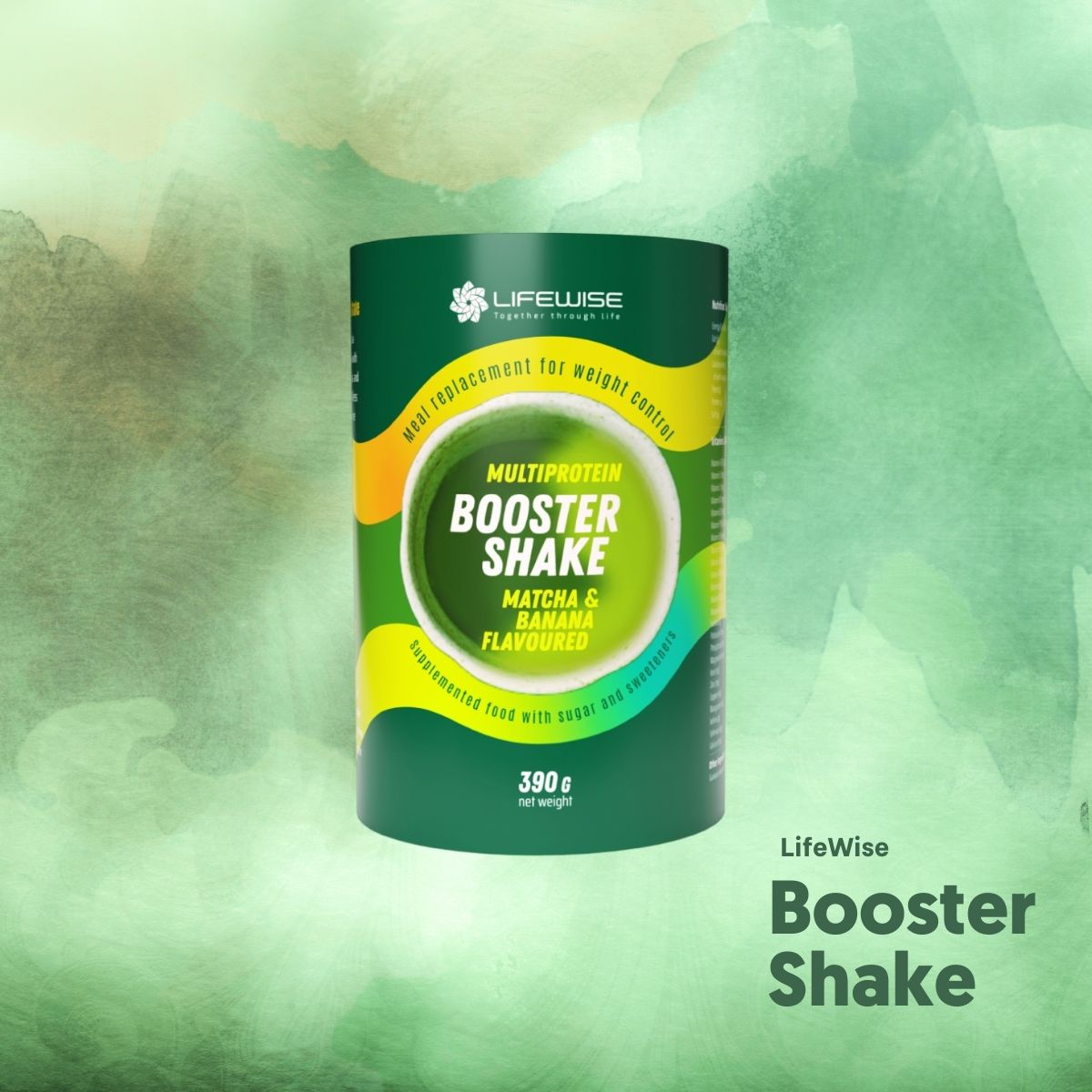 Bữa ăn lành mạnh Multiprotein Booster Shake - hương chuối & matcha